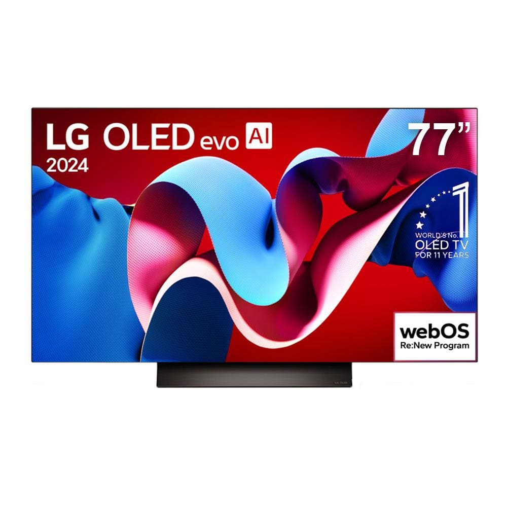 Smart TV 4K 77" LG OLED evo AI OLED77C4PSA com processador a9 Ger7 AI, Painel VRR 144Hz, Design Ultra Slim, Dolby Vision e Dolby Atmos