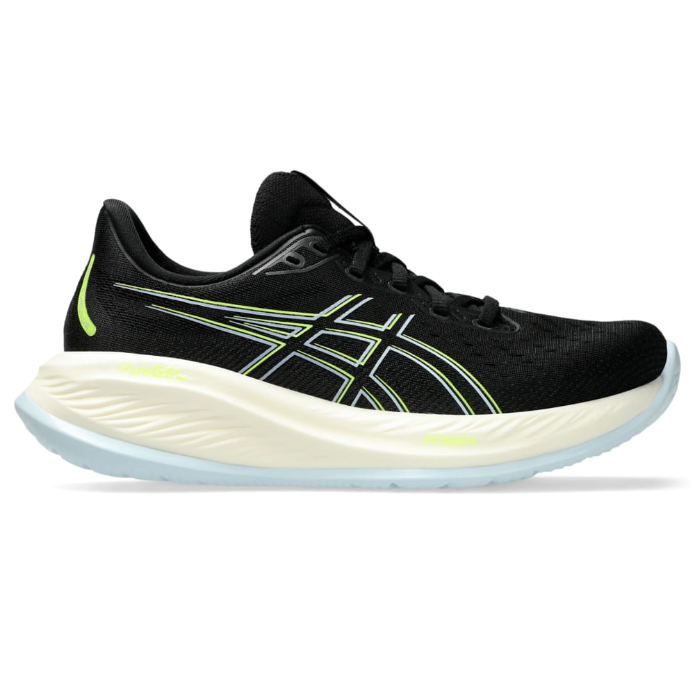 Tênis ASICS GEL-Cumulus 26 - Feminino - Preto/Amarelo Tênis ASICS GEL-Cumulus 26 - Feminino - Preto/Amarelo