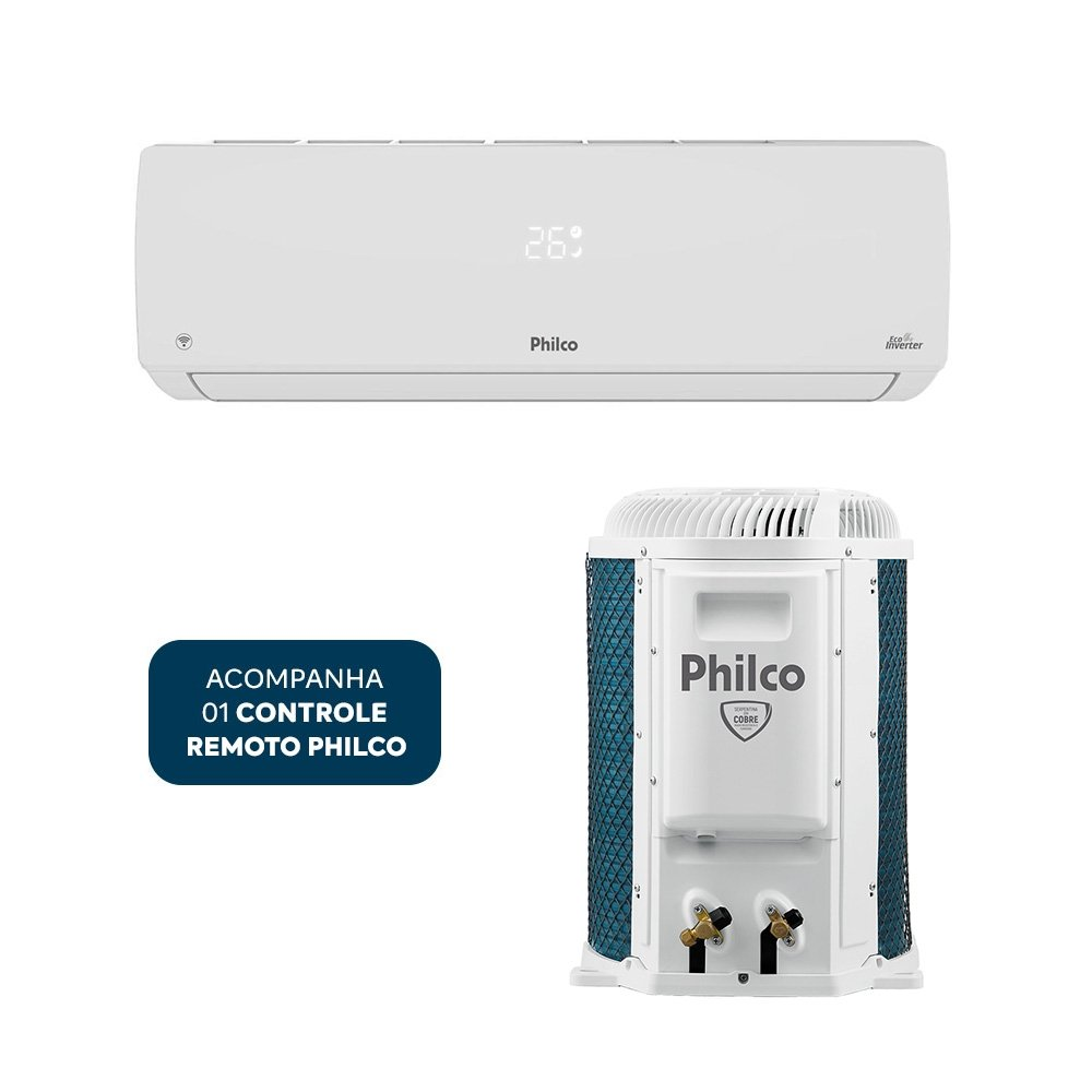 Ar Condicionado Split Hi Wall Inverter R-32 - Philco - 12000 Btus - Quente/frio - 220V Mon Ar Condicionado Split Hi Wall Inverter R-32 - Philco - 12000 Btus - Quente/frio - 220V Mon