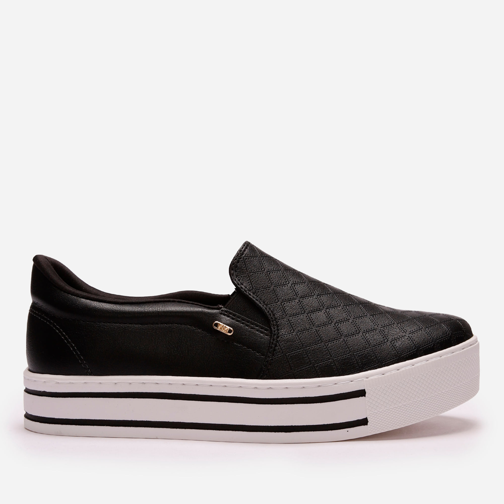 Tênis via marte slip on texturizado preto Tênis via marte slip on texturizado preto