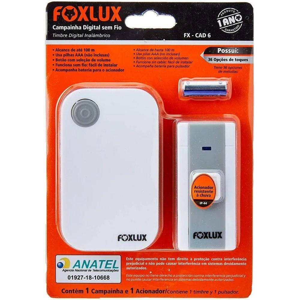 Campainha sem Fio FoxLux CAD3 Bivolt