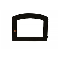 Porta Forno Ferro Fundido Vidro Batoque Madeira 53x41cm