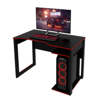 Mesa Gamer Multimoveis CR25057 Preta/Vermelho