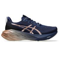 Tênis ASICS Novablast 4 Platinum - Feminino - Azul Marinho com Dourado