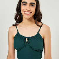 Blusa Cropped Romântica Verde