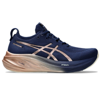 Tênis ASICS GEL-Nimbus 26 Platinum - Feminino - Azul Marinho com Dourado