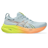 Tênis ASICS GEL-Nimbus 26 Paris - Masculino - Cinza com Verde e Laranja