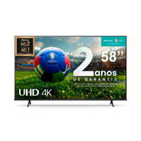 Smart TV 58" Hisense Ultra HD 4K DLED A6K com Sleep timer, entrada HDMI e Wi-Fi - 58A51HSV