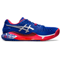 Tênis ASICS GEL-Resolution 9 LE - Masculino - Azul, Vermelho e Prata