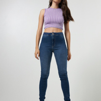 Blusa Cropped Seamless Canelada Roxa