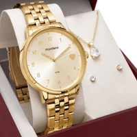 Kit Relógio Mondaine Feminino com Colar e Brincos 32597LPMKDE1K1