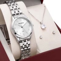 Kit Relógio Mondaine Feminino com Colar e Brincos 32608L0MKNE2K1