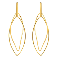 Brinco Argola Design em Ouro Amarelo 18k