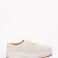 Tênis casual micro furos moleca branco