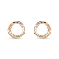 Brinco Tricolore em Ouro Branco, Ouro Amarelo e Ouro Rosé 18k