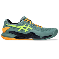 Tênis ASICS GEL-Resolution 9 Padel - Masculino - Verde com Preto e Laranja