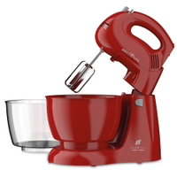 Batedeira Britânia Perola 550 Cristal Duo Turbo | 4 Velocidades, 2 Tigelas, 500W, Vermelho