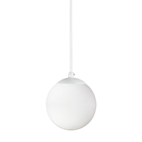 Pendente BRANCO C/ Globo de Vidro BRANCO de 14cm + LED 2W