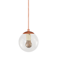 Pendente BRONZE C/ Globo de Vidro CRISTAL de 14cm + LED 2W