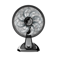 Ventilador de Mesa/Parede Wap Flow Turbo com 8 pás e 3 velocidades 180W - Preto e Cinza - 110V