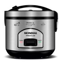 Panela Elétrica de Arroz Mondial PE-43 6 Xícaras - Preta/Inox - 110V