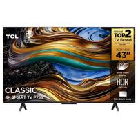 Smart TV 43 Ultra HD 4K TCL 43P755 LED com Google TV, Dolby Vision e Atmos, HDR10+, Wi-Fi, Bluetooth, Google Assistente e Design sem Bordas