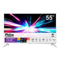 Smart TV 55 Philco Ultra HD 4K V55G7PR2CSB com processador Quad-Core, Dolby Digital, HDMI, USB, Wi-Fi e Roku TV