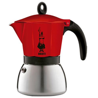 Cafeteira Italiana Bialetti Moka Induction em Alumínio 6 Xícaras Vermelha