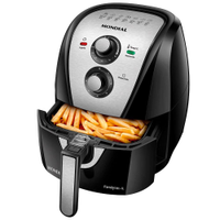 Fritadeira Elétrica Sem Óleo Air Fryer Mondial AFN40BI Family Inox 4L - Preta/Inox - 110V