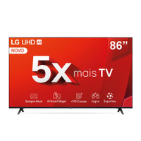 Smart TV 86" Ultra HD 4K LG LCD 86UT8050PSA com Processador a5 Ger7 AI, Alexa, Chromecast integrado, Otimizador de Jogos, webOS, Wi-Fi e USB