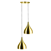 Lustre Pendente Aluminio Gota Duplo 21cm Dourado