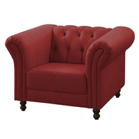 Poltrona Decorativa Maggiore Couro Vermelho G58 - Gran Belo