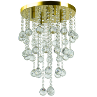 Plafon De Cristal Legitimo Classic Round Long 32 Dourado