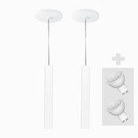 Kit 2 Pendente Tubo Palito 30cm - Branco + Lampada LED 4W