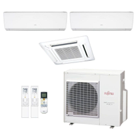 Ar-Condicionado Multi Split Inverter Fujitsu 35.000 (2x Evap HW 9.000 + 1x Evap Cassete 4 Vias 18.000) Quente/Frio 220V - 220V