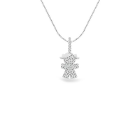 Pingente Menina em Ouro Branco 18k com Diamantes