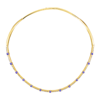 Colar Icona em Ouro Amarelo 18k com Tanzanitas e Diamantes, 40cm