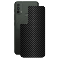 Pelicula para Moto E40-Traseira Fibra Carbono Preta- Gshield