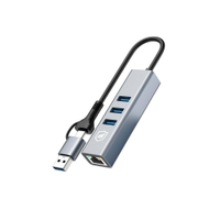 Adaptador Multiportas USB com Conector Ethernet LAN -Gshield