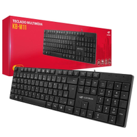 Teclado Multimidia C3Tech, USB, ABNT2, Preto - KB-M11BK