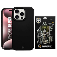 Kit Capa case capinha Silicon Premium e Pelicula Hydrogel HD para iPhone 16 Pro - Gshield