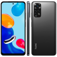 Smartphone Xiaomi Redmi Note 11 Cinza Tela de 6,43", 128GB, 4GB de RAM, Câmera Traseira Quádrupla, Android 11 e Processador Snapdragon 680