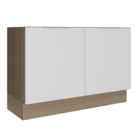 Balcão de Pia Madesa Stella 2 Portas - Rustic/Branco - Branco