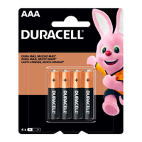 Pilha Duracell AAA Alcalina 4 Unidades