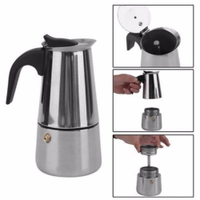 Cafeteira Italiana Inox Luxo 4 Xícaras Café Expresso - Cinza