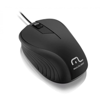 Mouse Multilaser Emborrachado Preto - MO222