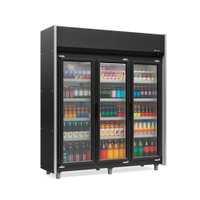 Refrigerador Vertical Auto Serviço 1200 litros Aço pintado em preto com Led Fros Free GEAS- 3 Portas PR Gelopar - 220V