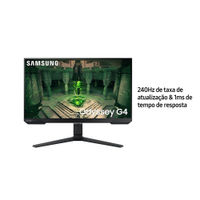 Monitor Gamer Samsung Odyssey G40 25" Preto LS25BG400ELXZD, FHD, 240 Hz, 1ms, com ajuste de altura, HDMI, DP, Gsync, Freesync