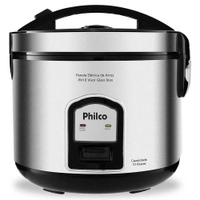 Panela de Arroz Elétrica Philco PH10 10 Xícaras Preta e Inox - 110V