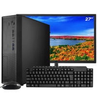 Computador Completo SFF Slim Ark Monitor 27`` Intel Core i7 4770 16GB SSD 480GB Windows 10 Pro Kit Multimidia